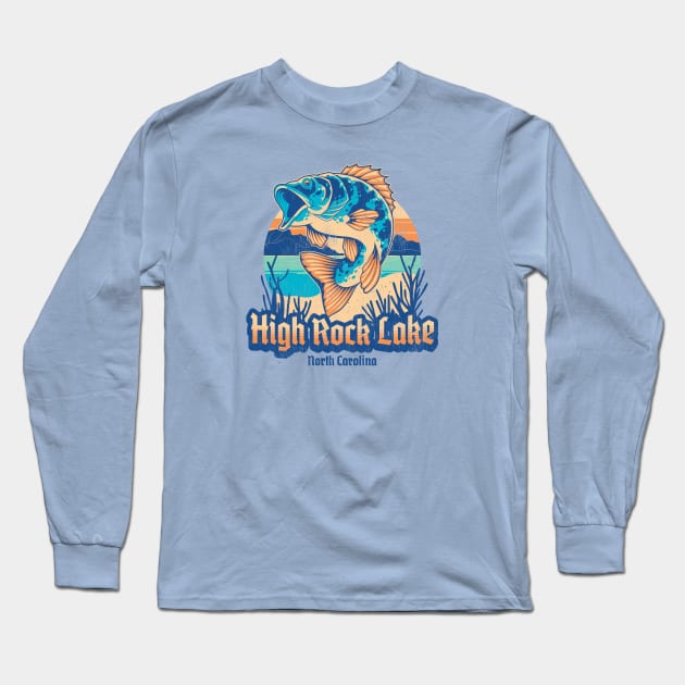 Fishing at High Rock Lake, North Carolina Long Sleeve T-Shirt by Contentarama